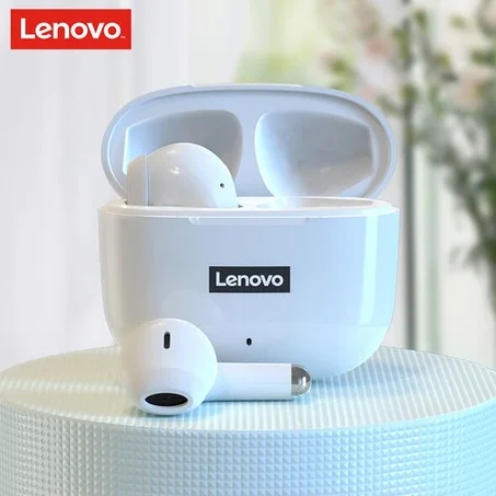 سماعات الأذن اللاسلكية - Lenovo Écouteurs Bluetooth V5.0 Sans Fil Livepods (Lp40-Pro) - Blanc