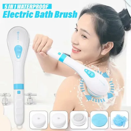 جهاز و فرشاة التنظيف والاستحمام لكامل الجسم 5IN 1 Electric Bath Brush Rubbing Back Mud Peeling Shower Brush Body Massage Cleaning Scrubbe  99