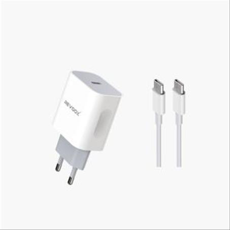 REVOOX PD 20W charger bundled with USB Type-C to Type-C Cables