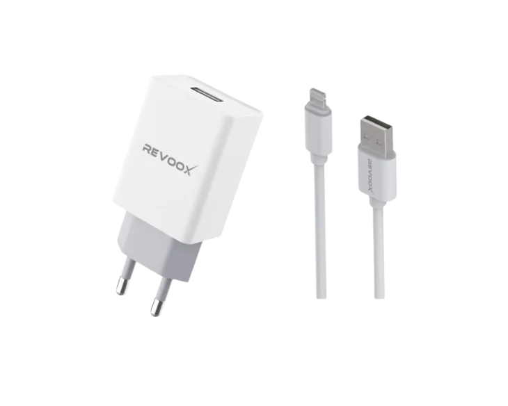 REVOOX  18W iphone charger model RCH-LO2 with a lightning cable