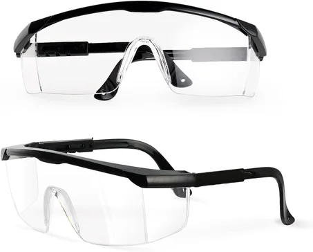 PACIFIC PPE Paquete de 2 lentes de seguridad para hombres y mujeres, ANSI Z87 antivaho con lentes envolventes transparentes resistentes a los arañazos, gafas de laboratorio ajustables, protec