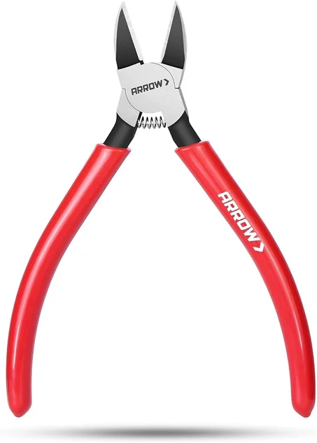 ARROW Cortadores de Alambre de Precisión de 6" - Cortadores Laterales con Resorte Cargado, Alicates de Corte al Ras Ultra-Afilados, Alicates de Corte Diagonal con Mango Antideslizante para Fa
