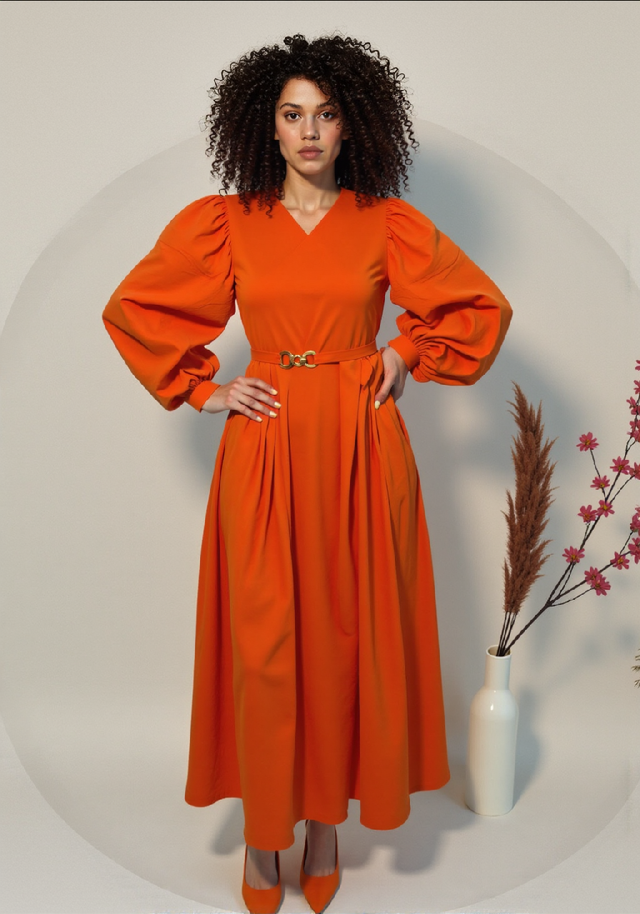 Robe manche bouffante
