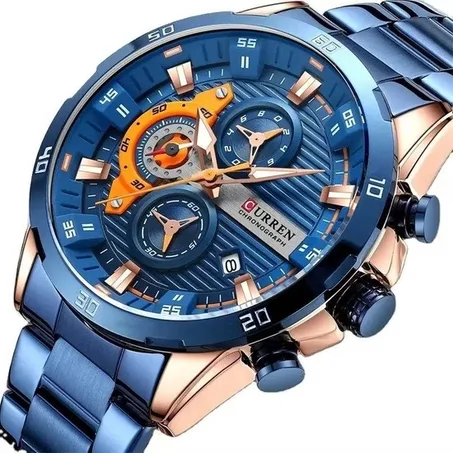 CURREN-montren acier inoxydable,chronographe , Avec la boite 8402