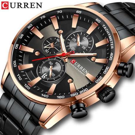 CURREN-montren acier inoxydable,chronographe , Avec la boite