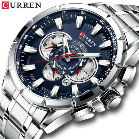 CURREN-montren acier inoxydable,chronographe , Avec la boite