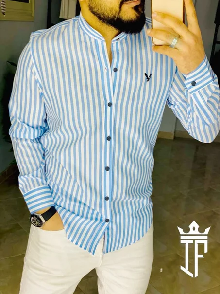 قميص مقلم بكم