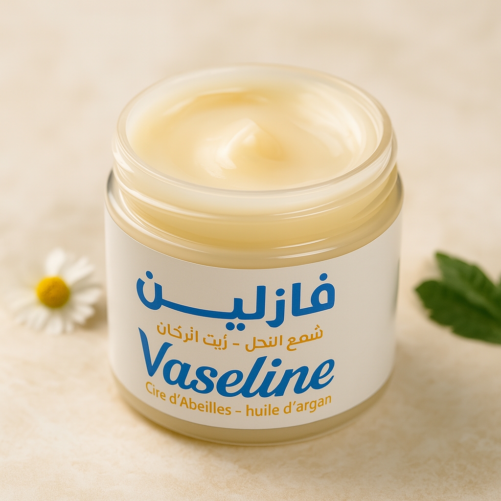 فازلين طبيعية بشمع النحل وزيت