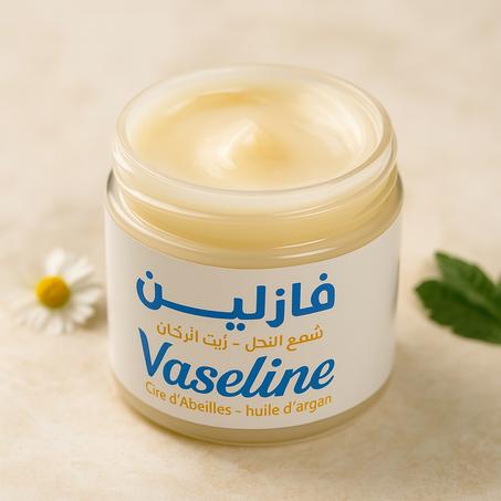فازلين طبيعية بشمع النحل وزيت