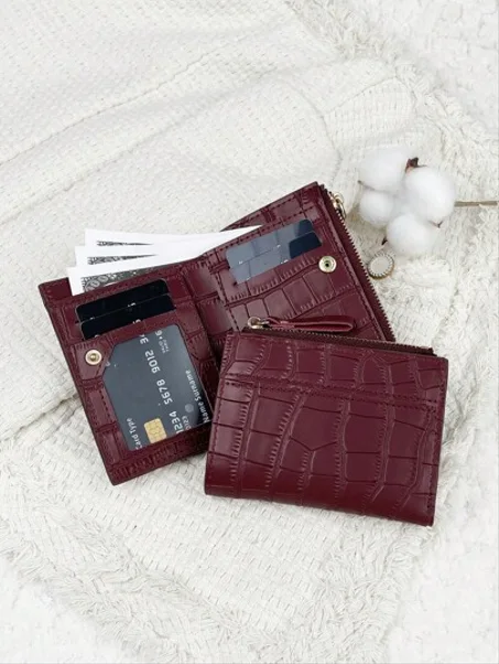 Portefeuille élégant en cuir synthétique