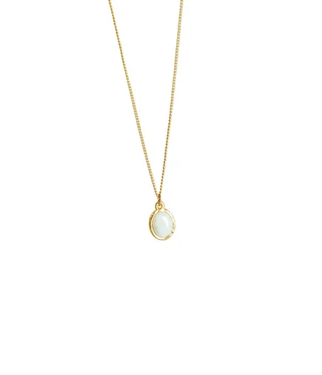 Collier Luna en acier inoxydable doré – Pierre nacrée