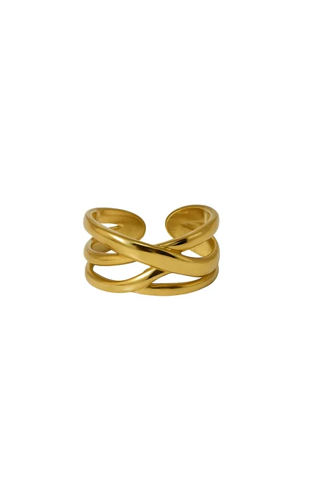Bague Dorée "Twist Épure" – Acier Inoxydable
