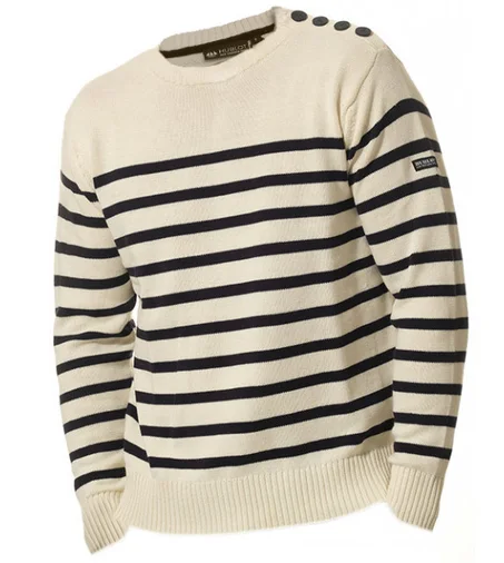 PULL MARINIÈRE - Écru et Bleue Marine