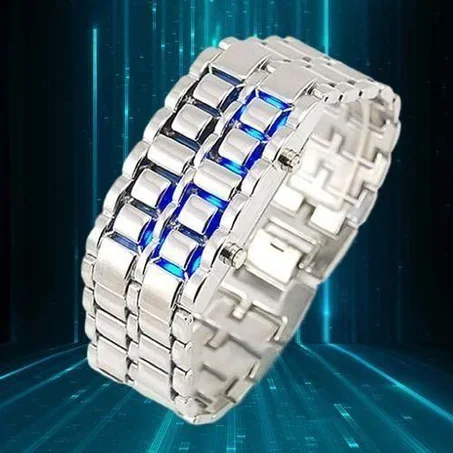 ساعة المستقبل المعدنية للرجال والنساء