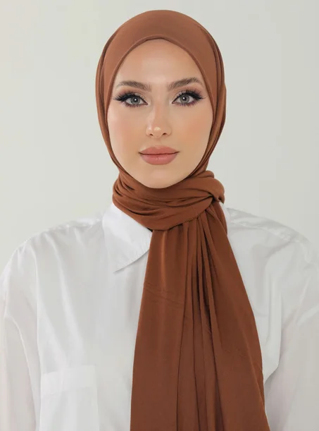 Châle en Jersey de Luxe - Brun