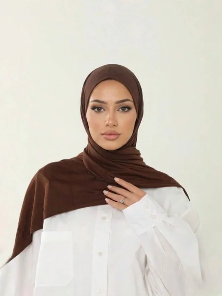 Châle en Jersey | Doux & Extensible - Marron