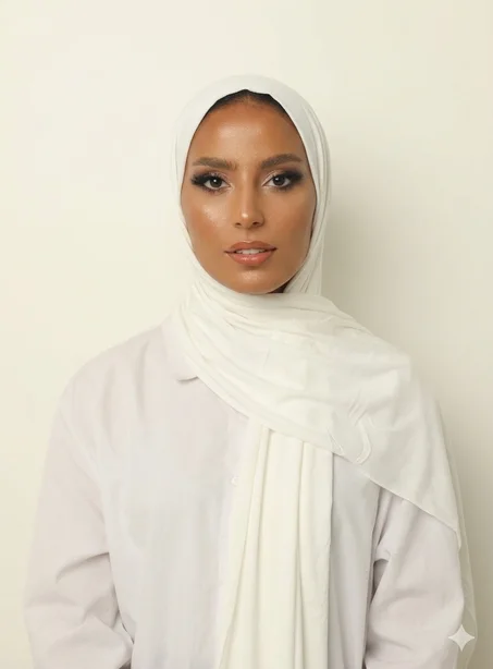 Châle en Jersey de Luxe Premium | Doux & Extensible - Blanc