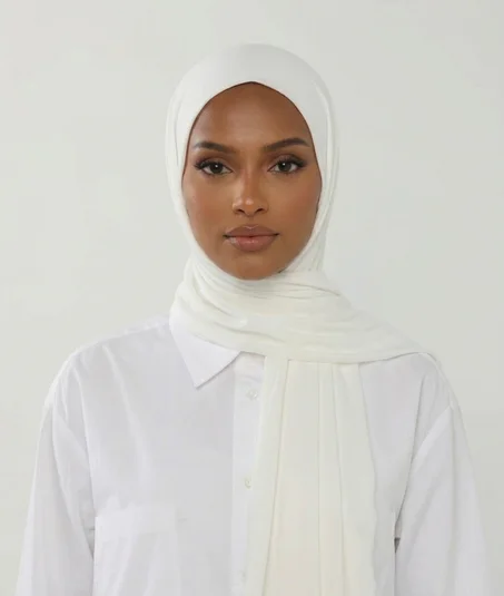 Châle en Jersey | Doux & Extensible - Blanc
