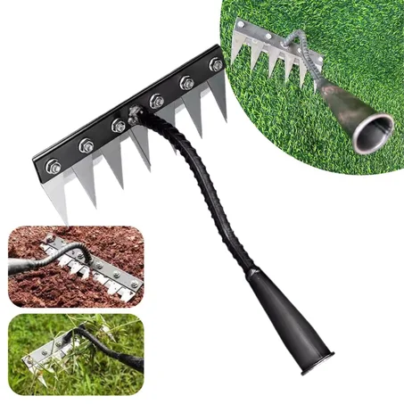 راطو فولاذي بسبعة أسنان حادة - يزيل الأعشاب الضارة من الجذور بكل سهولة