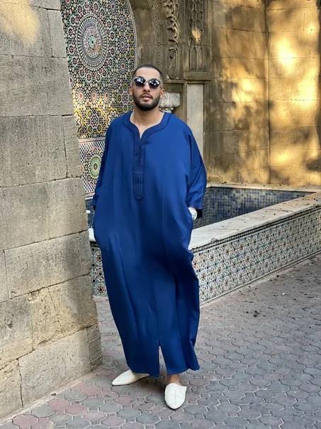 Kandora Marocaine Bleu fonce