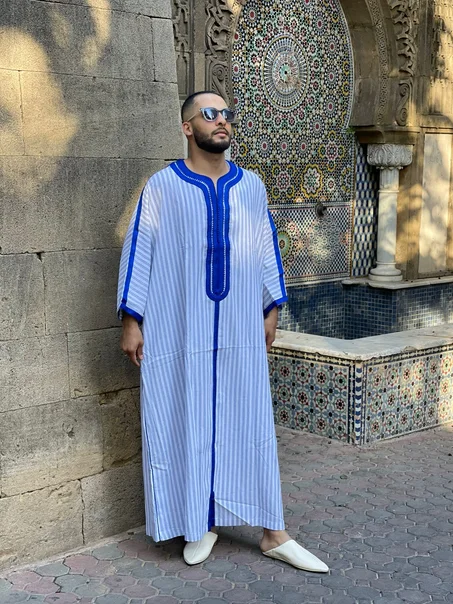 Kandora Marocaine Bleus