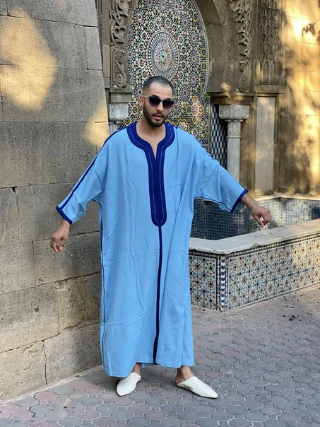 Kandora Marocaine Bleu ciel