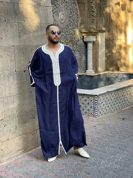 Kandora Marocaine Bleu tres fonce