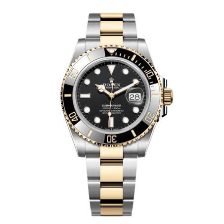 Rolix Submariner , Bi-metal Oyster, black Dial