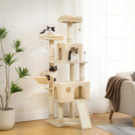 Arbre à chat beige xxl pelucheux