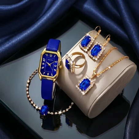 Coffret Élégance Royale – Montre & Bijoux 5 Pièces
