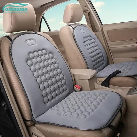 Coussin de Siège Auto en PU de 5ᵉ Génération avec Repose-Nuque Confortable à Effet Massage et Refroidissant, Design Monobloc