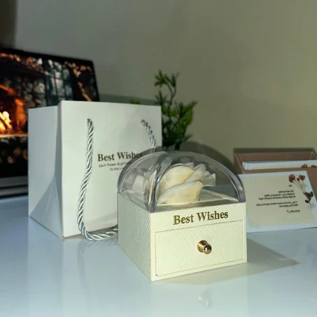 🎁 Cadeau de Luxe pour Elle - Fleur + Bijou  + Carte Message