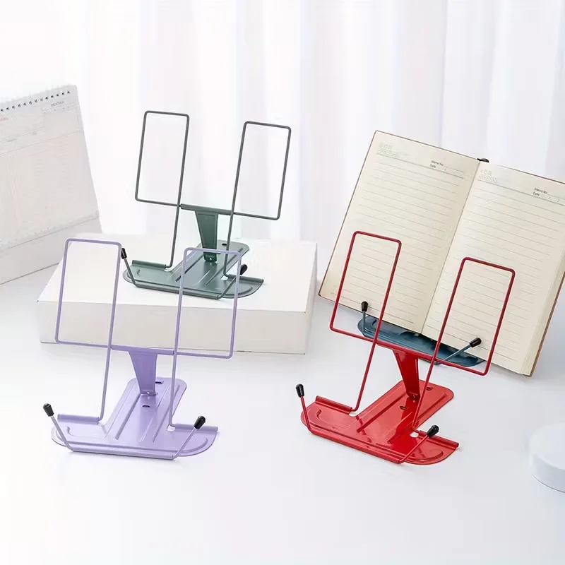 estante de hierro ajustable y plegable para escritorio - soporte portátil para lectura y escritura para libros, teléfonos, tabletas - acabado pintado, forma rectangular - ideal para uso en el hogar y  , organizador de   en el hogar | accesorio de escritorio elegante | soporte de metal  , soportes para libros de escritorio Detalles del producto 3