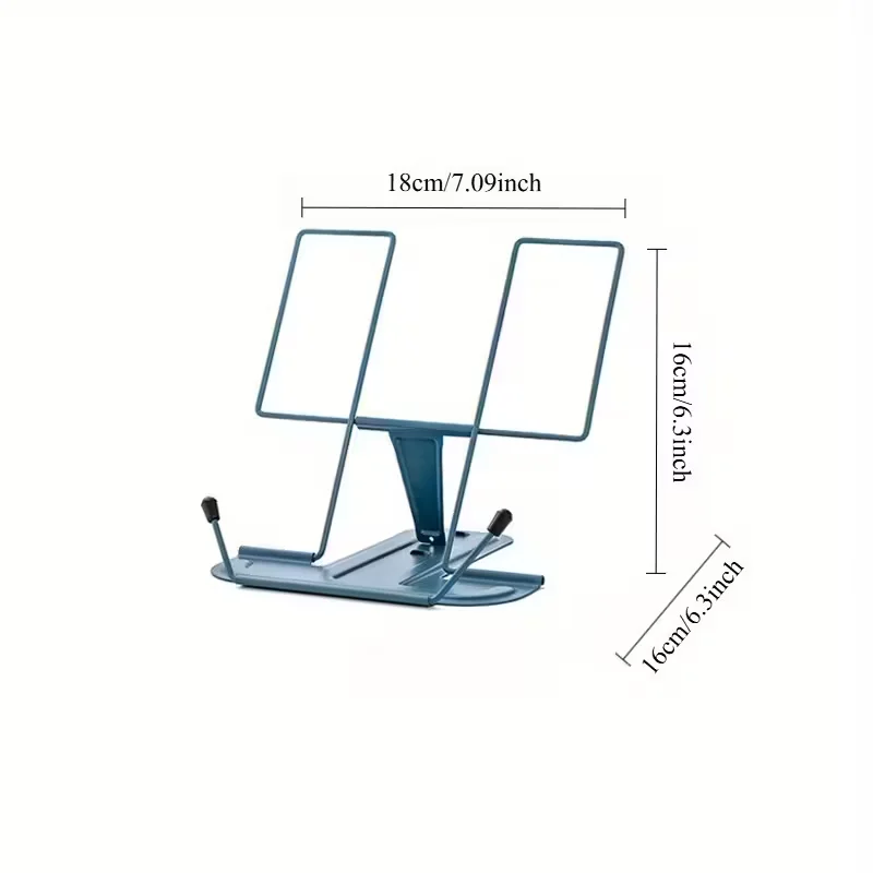 estante de hierro ajustable y plegable para escritorio - soporte portátil para lectura y escritura para libros, teléfonos, tabletas - acabado pintado, forma rectangular - ideal para uso en el hogar y  , organizador de   en el hogar | accesorio de escritorio elegante | soporte de metal  , soportes para libros de escritorio Detalles del producto 0