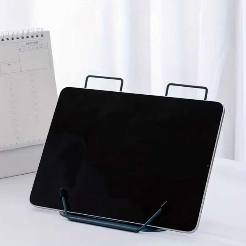 estante de hierro ajustable y plegable para escritorio - soporte portátil para lectura y escritura para libros, teléfonos, tabletas - acabado pintado, forma rectangular - ideal para uso en el hogar y  , organizador de   en el hogar | accesorio de escritorio elegante | soporte de metal  , soportes para libros de escritorio Detalles del producto 5