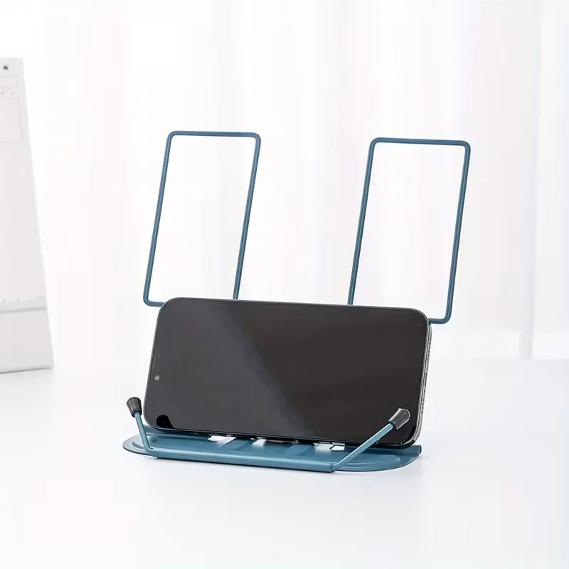estante de hierro ajustable y plegable para escritorio - soporte portátil para lectura y escritura para libros, teléfonos, tabletas - acabado pintado, forma rectangular - ideal para uso en el hogar y  , organizador de   en el hogar | accesorio de escritorio elegante | soporte de metal  , soportes para libros de escritorio Detalles del producto 4