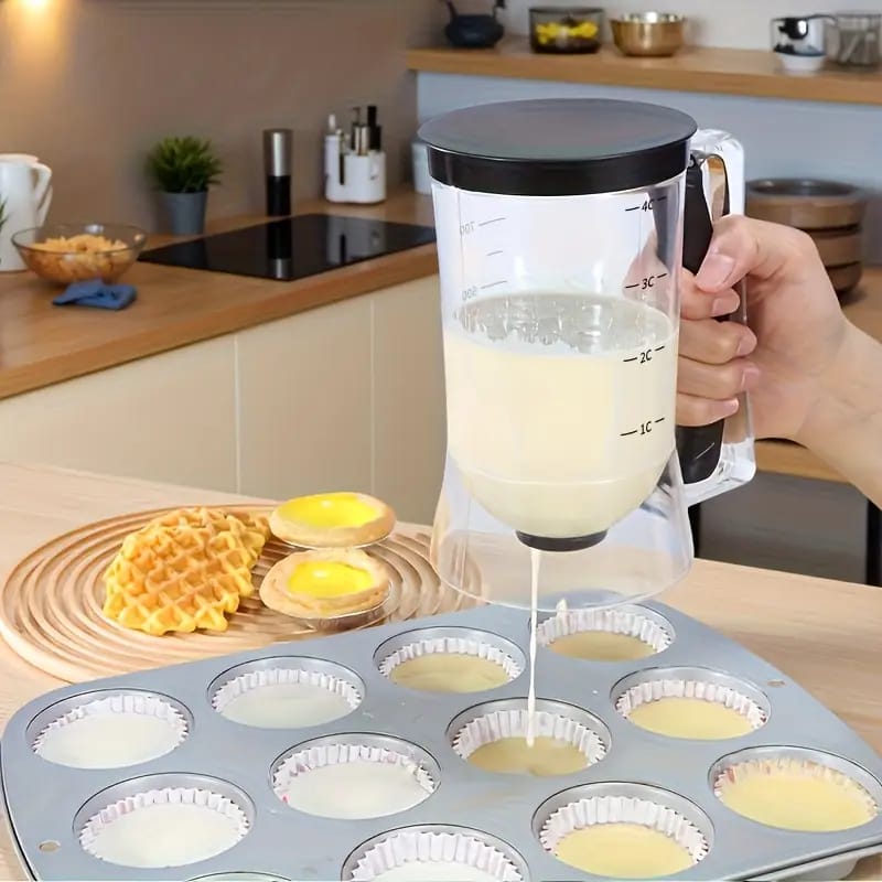 1pc Dispensador de Masa para Cupcakes Antiadherente MOMMED con Pico - Vertido Manual, Sin Necesidad de Electricidad, Porciones Uniformes para Cupcakes Perfectos