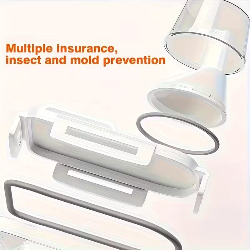 Contenedor de almacenamiento de alimentos con tapa hermética; es a prueba de fugas y humedad, ideal para organizar granos, frutos secos, harina y arroz en la cocina; fabricado en material PE 