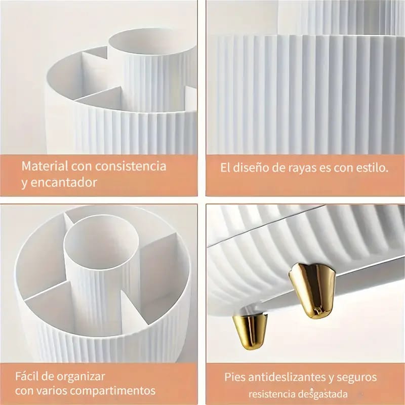 1pc ABERZEY Organizador de Maquillaje Giratorio 360°