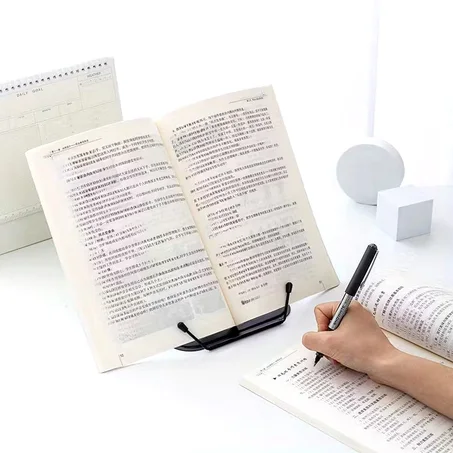 Estante de hierro ajustable y plegable para escritorio - Soporte portátil para lectura y escritura para libros, teléfonos, tabletas