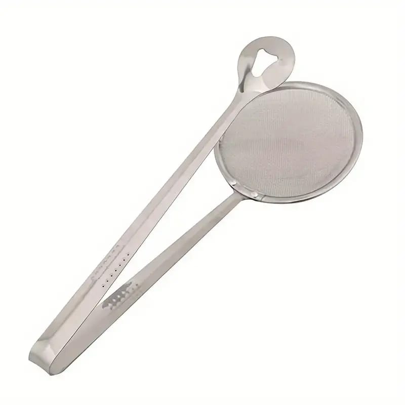 Un par de pinzas de acero inoxidable para la cocina - una herramienta versátil y fácil de limpiar para cocinar y freír comidas más saludables, esencial para la cocina al aire libre y reunione
