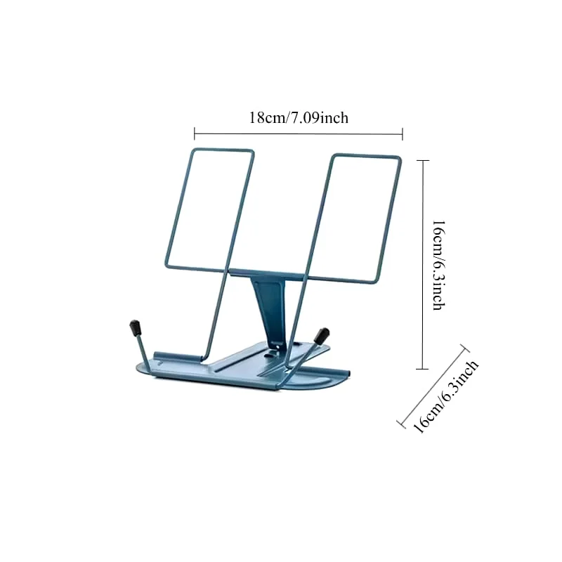 Estante de hierro ajustable y plegable para escritorio - Soporte portátil para lectura y escritura para libros, teléfonos, tabletas