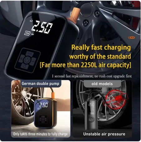 Wireless Car Air Compressor Electric Tire Inflator Pump for Motorcycle Bicycle Boat AUTO Tyre Balls