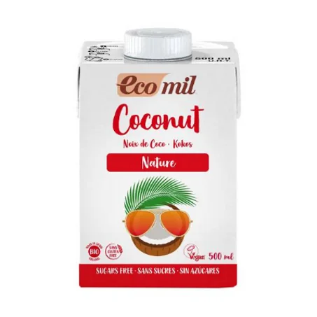 Ecomil Lait de Coco sans Sucres 500Ml