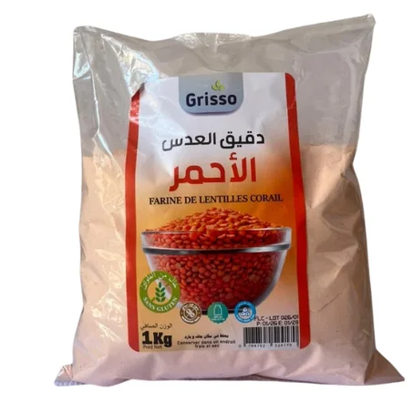 دقيق العدس الاحمر 1 كيلو