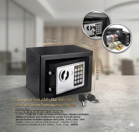 Coffre Fort Électronique avec Code PIN – Sécurité Maison et Bureau