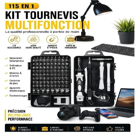 Kit Tournevis de Précision 115 en 1 - طقم مفكات احترافي 115 في 1
