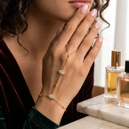 Chaîne de Main "Aura" en Acier Inoxydable Doré