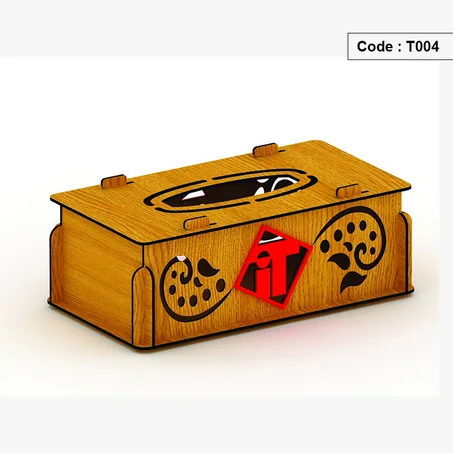 علبة مناديل خشبية