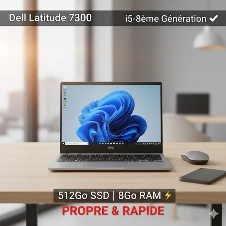 Dell Latitude 7300 i5 8ème Gén - 8Go RAM - 512Go SSD - État Propre